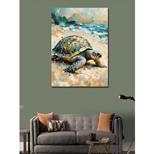 Kanvas Tablo Renkli Kaplumbağa 50x70 cm