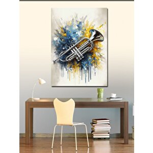 Kanvas Tablo Boyanmış Trompet Sanatı 50x70 cm