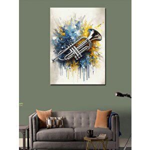 Kanvas Tablo Boyanmış Trompet Sanatı 50x70 cm