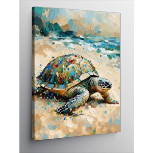 Kanvas Tablo Renkli Kaplumbağa 70x100 cm