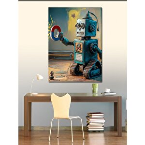 Kanvas Tablo Mıknatıslı Robot 100x140 cm