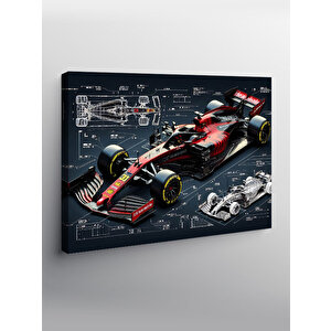 Kanvas Tablo F1 Yarış Arabası Planı 70x100 cm