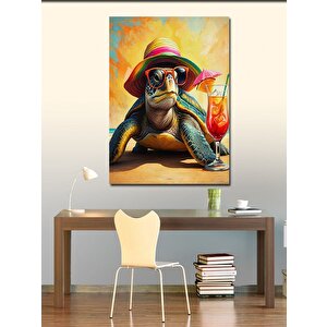 Kanvas Tablo Şapkalı Kaplumbağa 50x70 cm