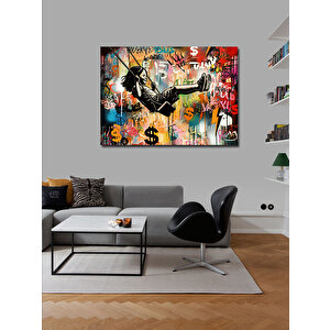 Kanvas Tablo Grafitili Sanat Figürü 100x140 cm