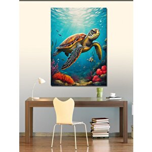 Kanvas Tablo Mercan Kaplumbağası 70x100 cm
