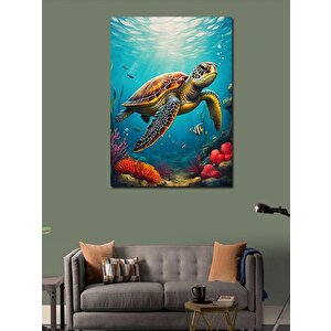 Kanvas Tablo Mercan Kaplumbağası 70x100 cm