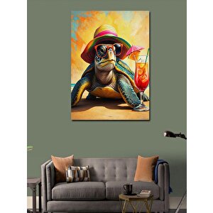 Kanvas Tablo Şapkalı Kaplumbağa 100x140 cm