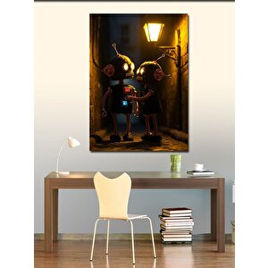 Kanvas Tablo Robotların Arkadaşlıkları