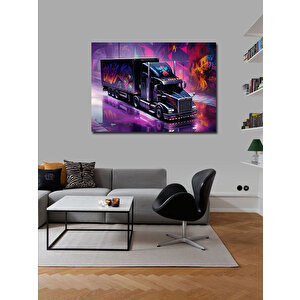 Kanvas Tablo Neon Tır Grafiti Sanatı 50x70 cm