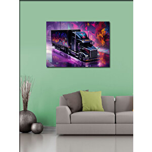 Kanvas Tablo Neon Tır Grafiti Sanatı 50x70 cm