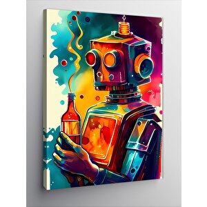 Kanvas Tablo Kimyagar Robot 50x70 cm