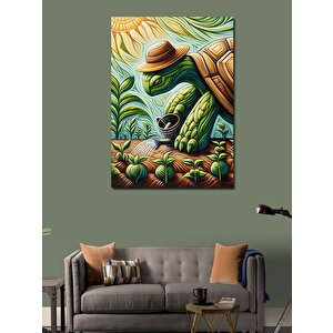Kanvas Tablo Çiftçi Kaplumbağa 100x140 cm