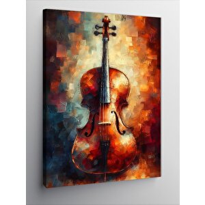 Kanvas Tablo Renkli Çello Sanatı 100x140 cm