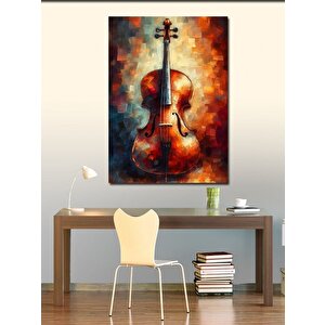 Kanvas Tablo Renkli Çello Sanatı 100x140 cm