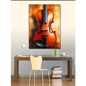 Kanvas Tablo Boyalı Keman 50x70 cm