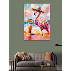 Kanvas Tablo Flamingo Kokteyli 100x140 cm