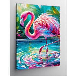 Kanvas Tablo Gölde Flamingo 100x140 cm