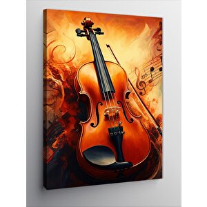 Kanvas Tablo Alevler İçinde Keman