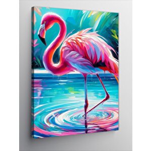 Kanvas Tablo Renkli Flamingo 50x70 cm