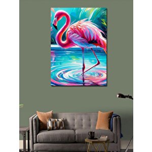 Kanvas Tablo Renkli Flamingo 50x70 cm