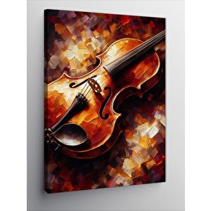 Kanvas Tablo Renkli Keman 50x70 cm