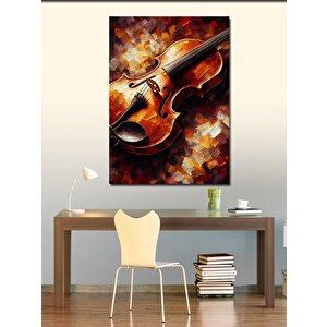 Kanvas Tablo Renkli Keman 50x70 cm