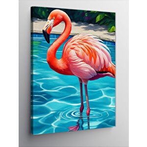 Kanvas Tablo Mavi Su Üzerinde Flamingo 70x100 cm