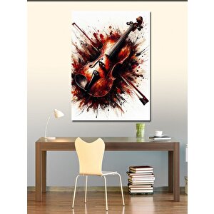 Kanvas Tablo Boyalı Keman 70x100 cm
