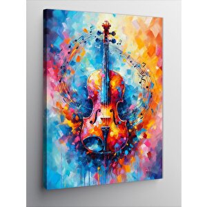Kanvas Tablo Renkli Keman 50x70 cm