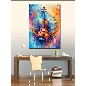 Kanvas Tablo Renkli Keman 50x70 cm