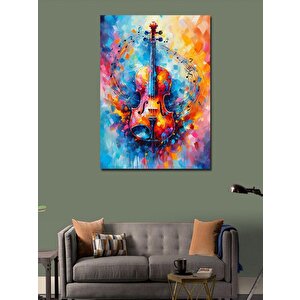 Kanvas Tablo Renkli Keman 50x70 cm
