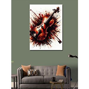 Kanvas Tablo Boyalı Keman 100x140 cm