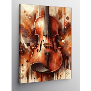 Kanvas Tablo Keman Ve Notalar 70x100 cm