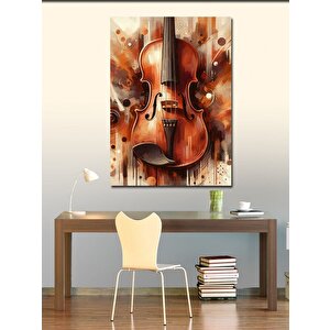 Kanvas Tablo Keman Ve Notalar 70x100 cm