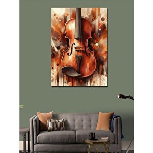 Kanvas Tablo Keman Ve Notalar 70x100 cm