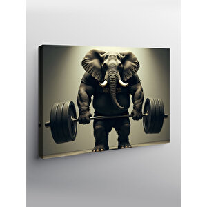 Kanvas Tablo Halter Kaldıran Fil 50x70 cm