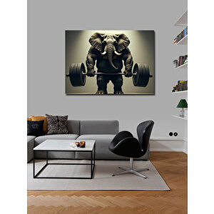 Kanvas Tablo Halter Kaldıran Fil 50x70 cm