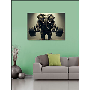 Kanvas Tablo Halter Kaldıran Fil 50x70 cm