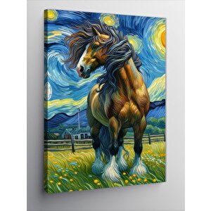 Kanvas Tablo Van Gogh Tarzı At 70x100 cm