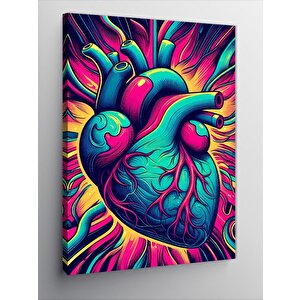 Kanvas Tablo Neon Kalp 70x100 cm