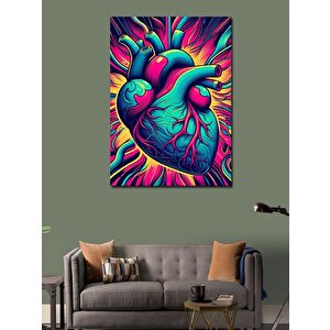 Kanvas Tablo Neon Kalp 70x100 cm
