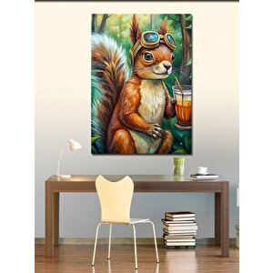 Kanvas Tablo Pilot Gözlüklü Sincap 50x70 cm