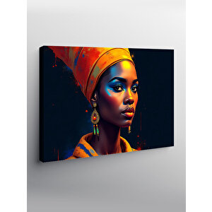 Kanvas Tablo Afrika Tarzı Portre Kadın 100x140 cm