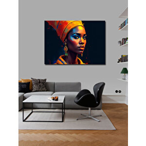 Kanvas Tablo Afrika Tarzı Portre Kadın 50x70 cm