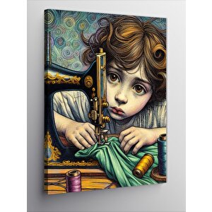 Kanvas Tablo Kıyafetini Diken Terzi 50x70 cm