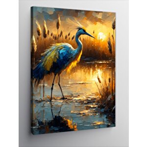 Kanvas Tablo Göl Kenarında Turna 50x70 cm