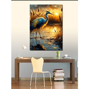 Kanvas Tablo Göl Kenarında Turna 50x70 cm