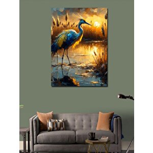 Kanvas Tablo Göl Kenarında Turna 50x70 cm