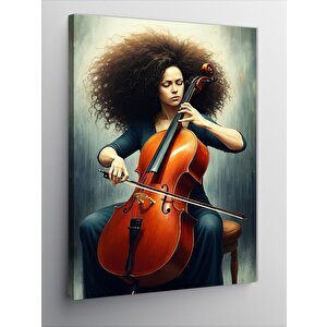 Kanvas Tablo Çello Çalan Kadın 70x100 cm