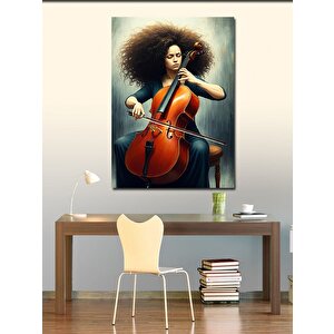 Kanvas Tablo Çello Çalan Kadın 70x100 cm